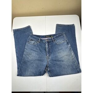 Vtg 90s‎ Eddie Bauer Flannel Lined Jeans Women 16 Pet Medium Wash Straight Leg